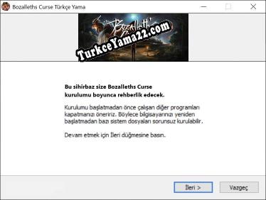 Bozalleths Curse oyunun tam çevirisi