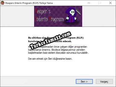 Reapers Interin Program (R.I.P.) oyunun tam çevirisi